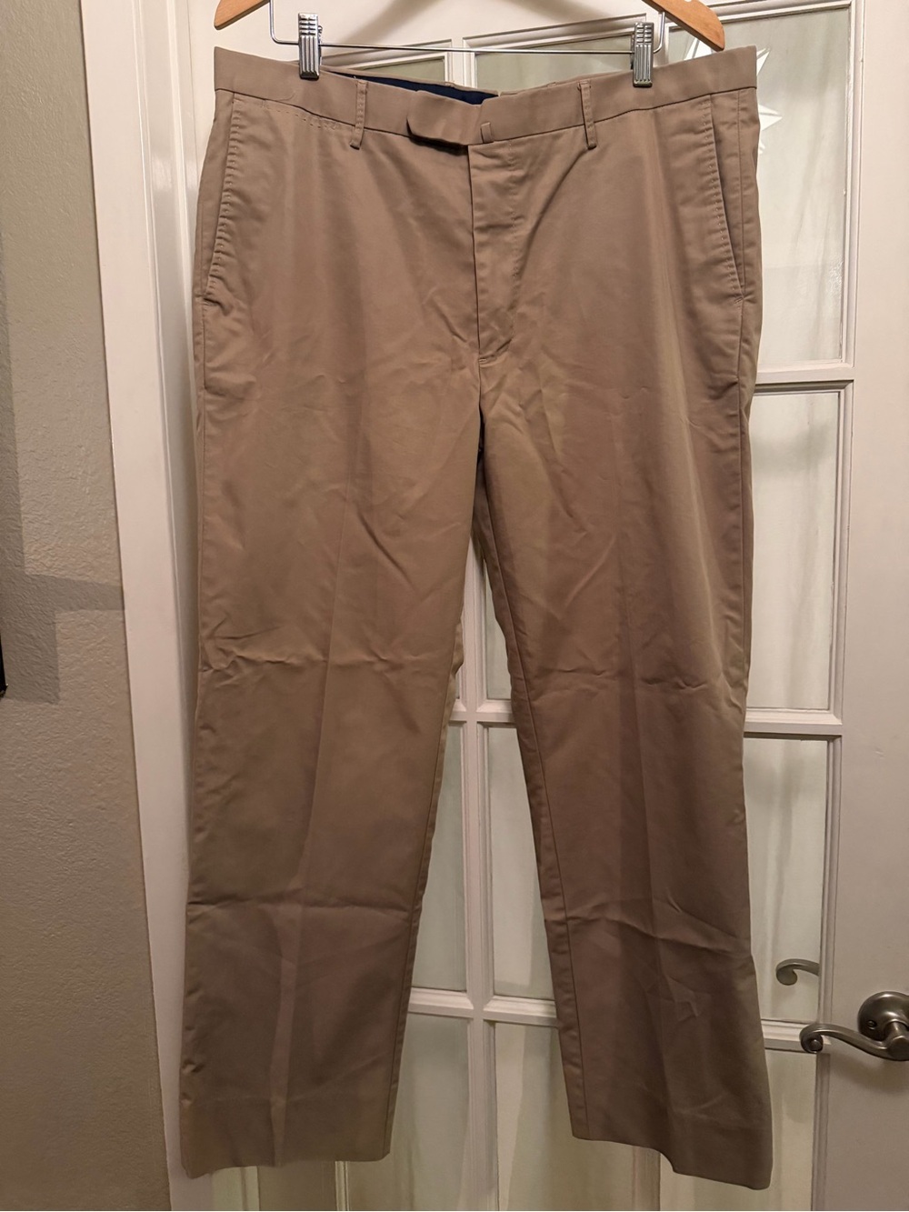 Men’s Peter Millar Size 38 Khaki Pants PolyesterCotton Chino Casual Dress Slacks